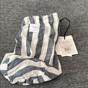 Onia Blue and White Striped Beach Blanket